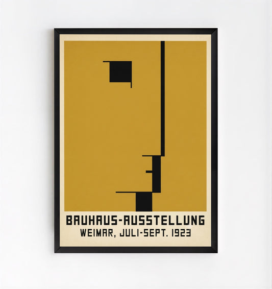 A framed Minimalist Geometric Bauhaus Exhibition Art Print – Modernist Bauhaus Weimar 1923 Art | PrintHaus