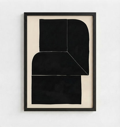 Black Minimalist Abstract Wall Art Print
