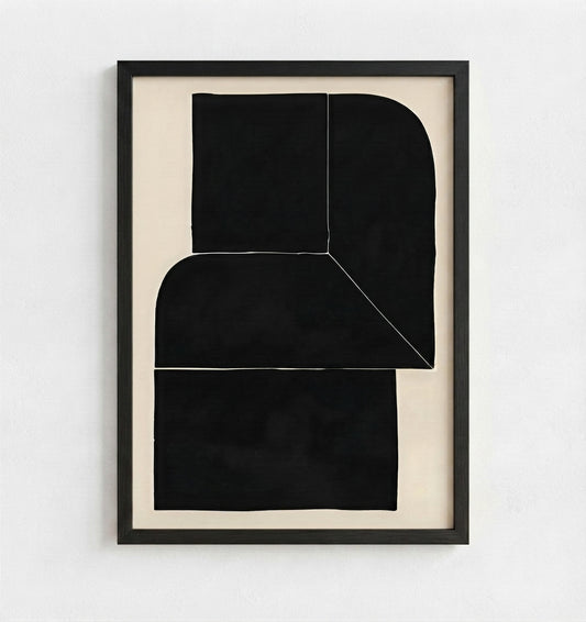 Black Minimalist Abstract Wall Art Print