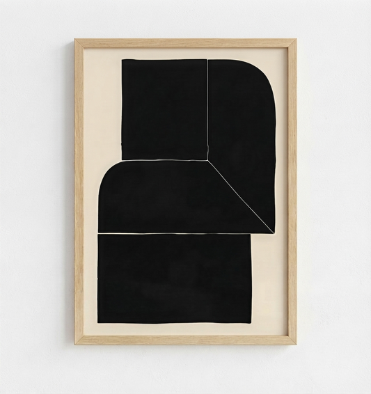Black Minimalist Abstract Wall Art Print