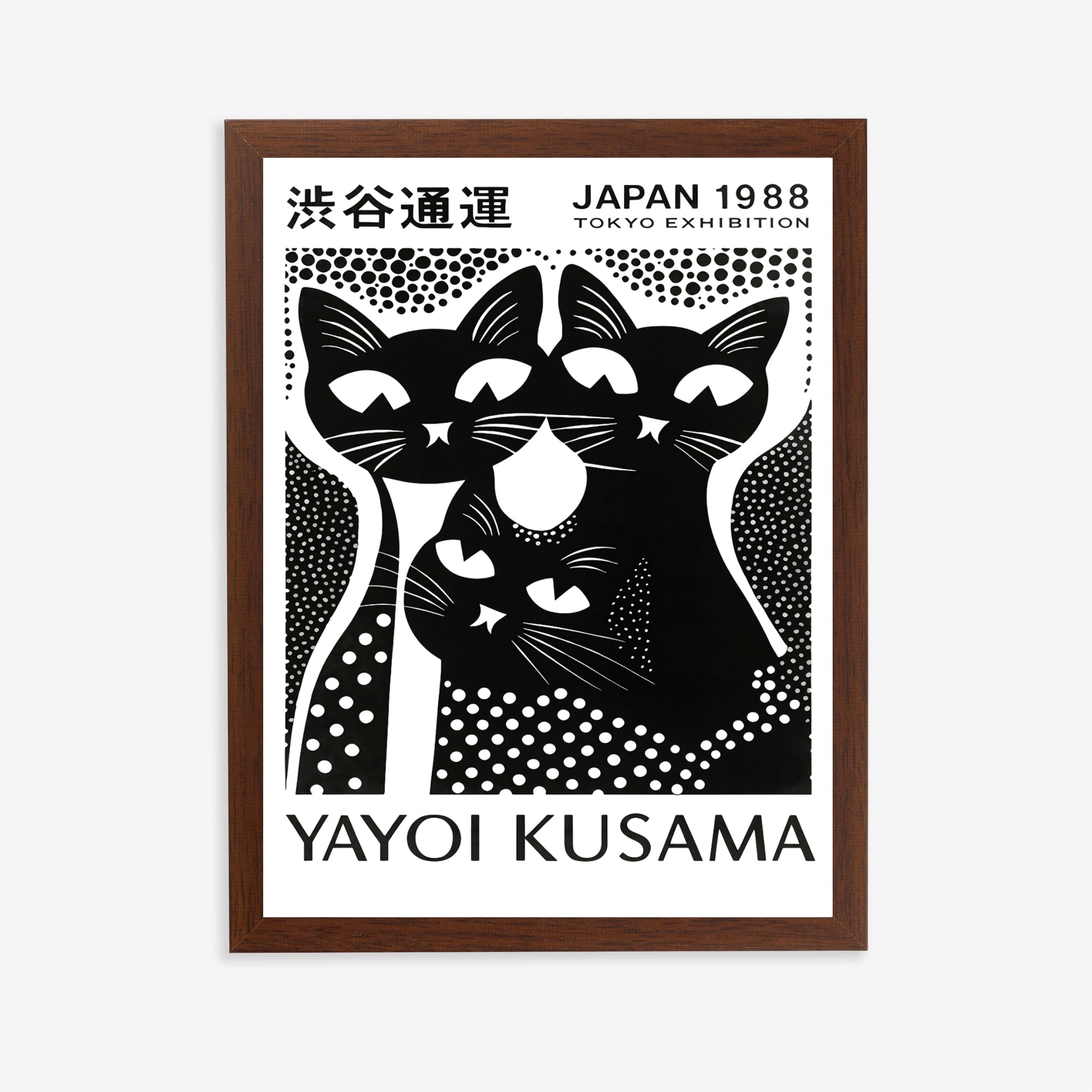 Stylish minimalist cat print for living room decor