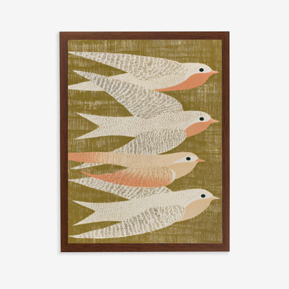 Japandi style bird illustration print by PrintHaus with soft earthy tones