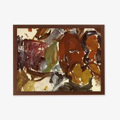 Boho rustic abstract painting print with deep earthy colors