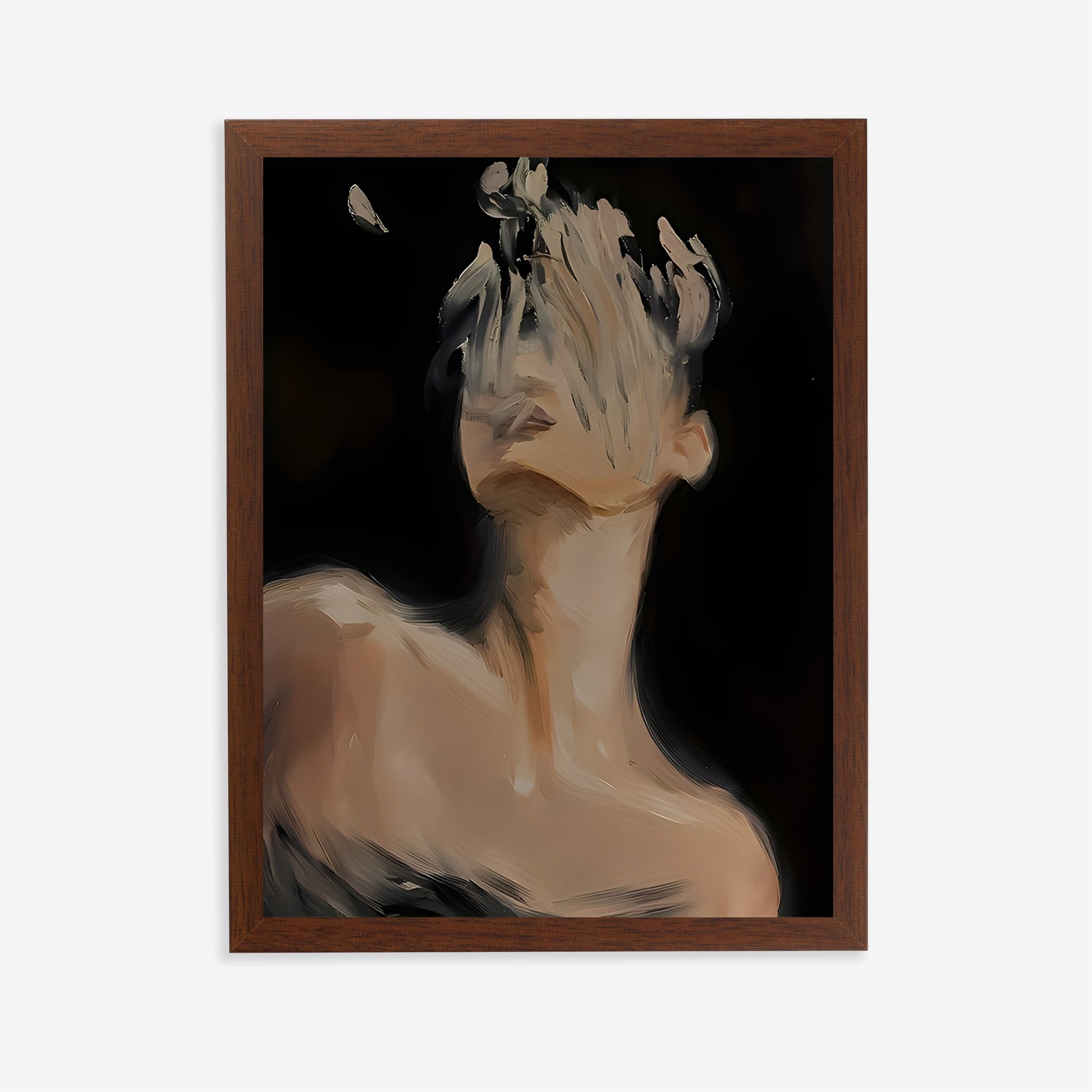 Large Dark Abstract Portrait Print for Stylish Living Rooms