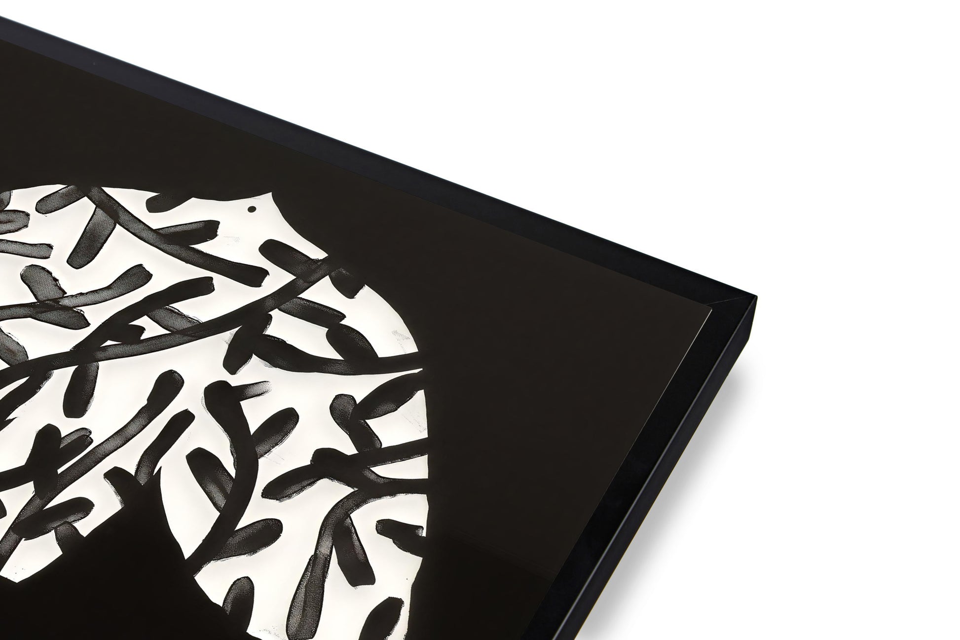 Black abstract pattern on a white background