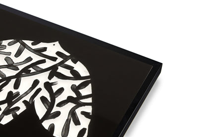 Black abstract pattern on a white background