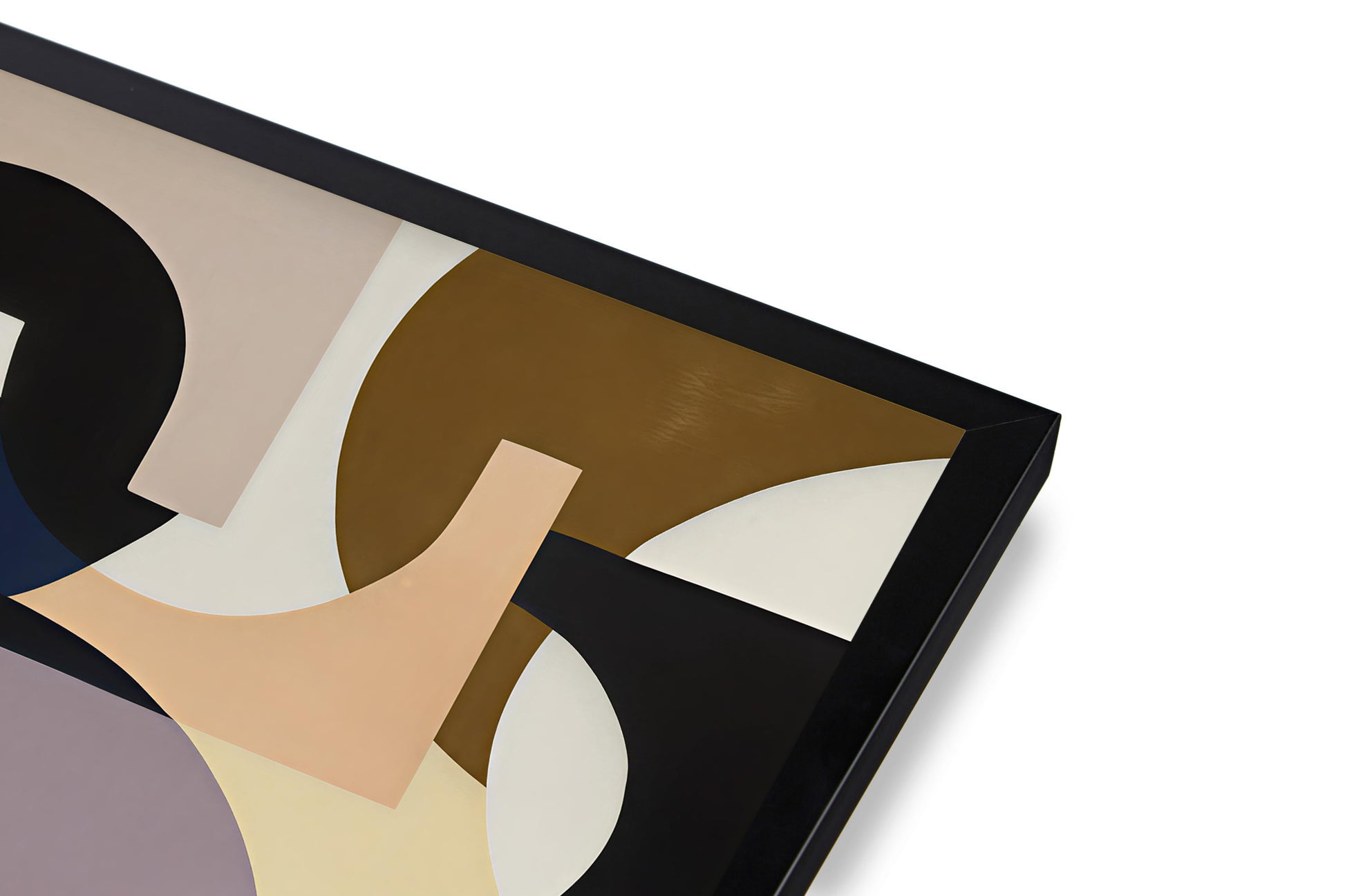 Abstract art piece with geometric shapes on a white background