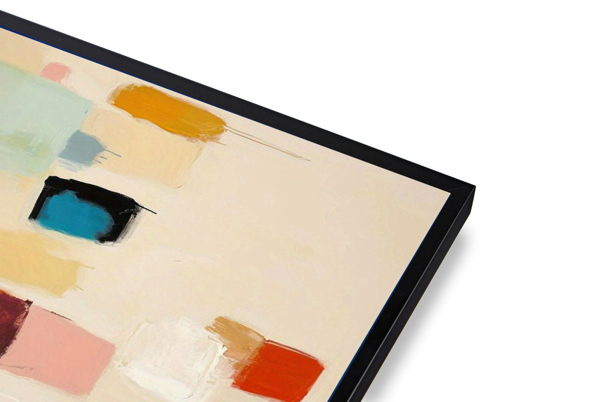 Color swatch chart with various paint samples on a beige background