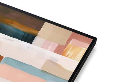 Abstract art piece with geometric shapes on a white background