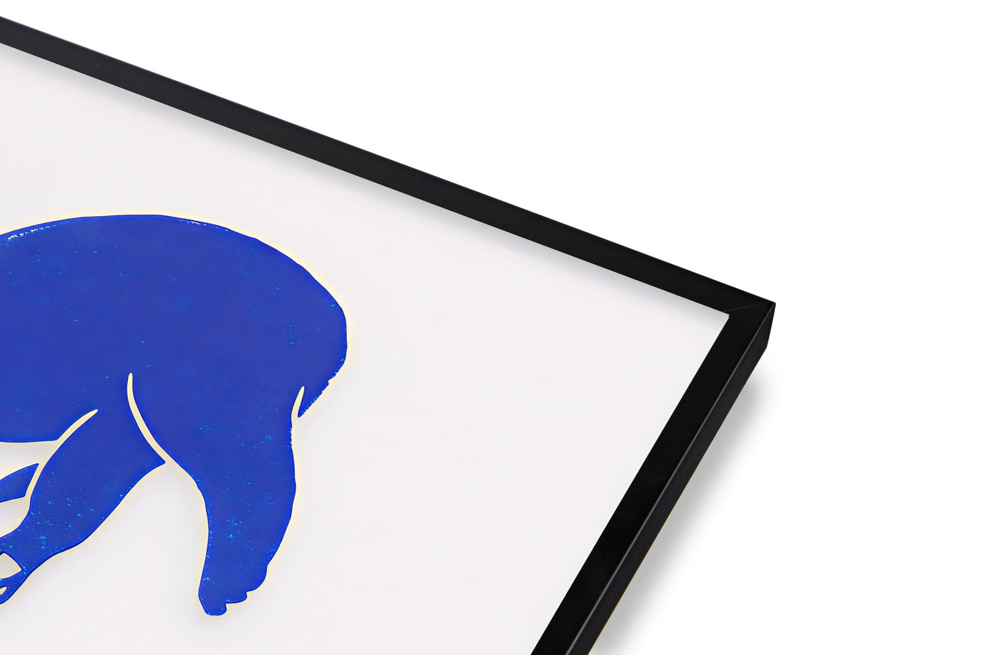Modern bedroom cat wall decor in cobalt blue color