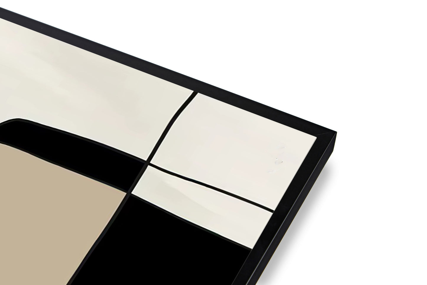 Black and beige geometric pattern on a white background