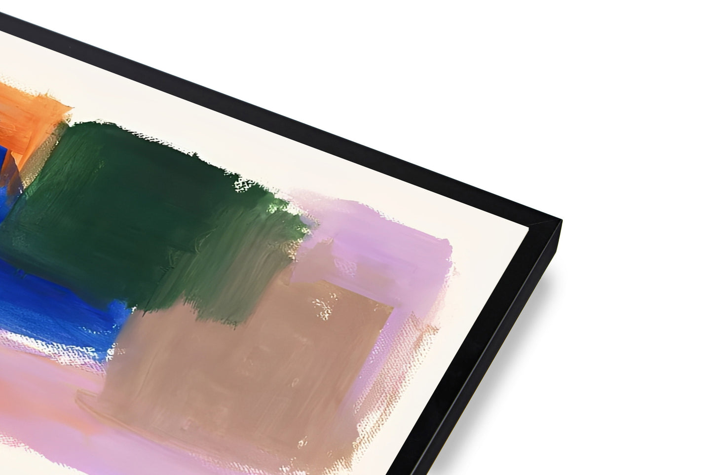 Abstract art piece with colorful brush strokes on a white background