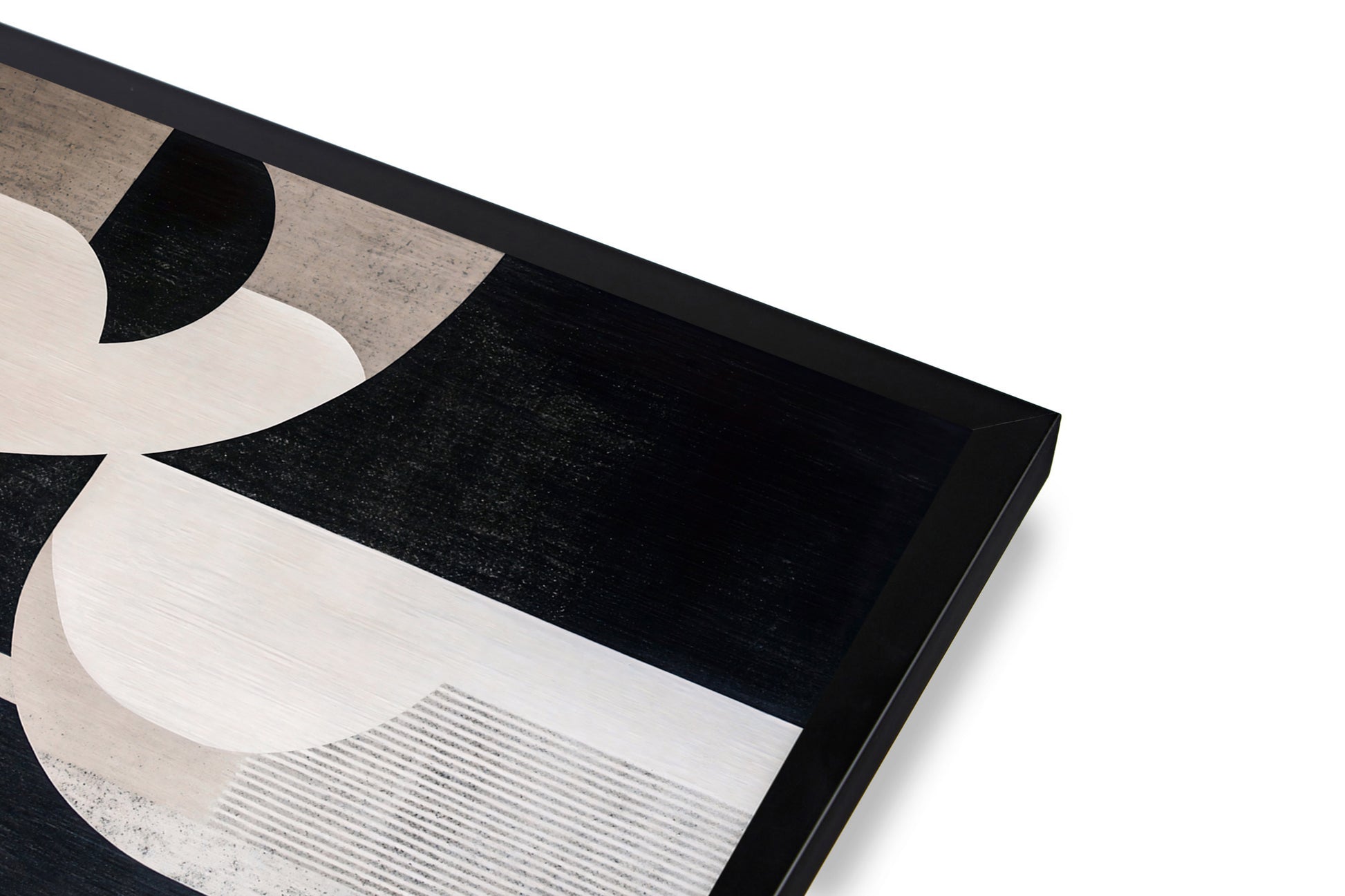 Abstract art piece with geometric shapes on a white background