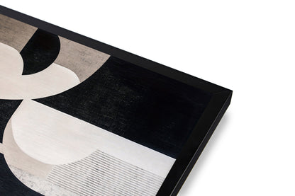 Abstract art piece with geometric shapes on a white background