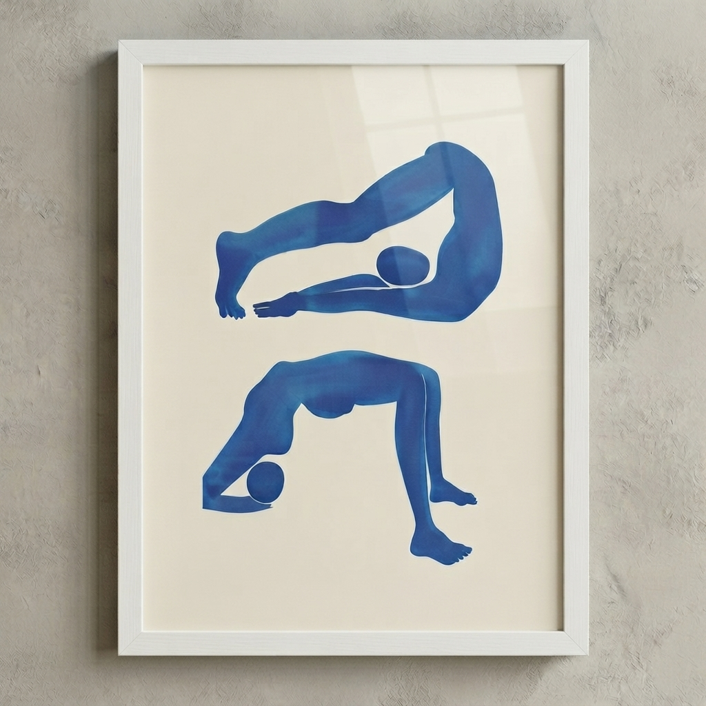 Contemporary Figurative Blue Wall Art for Office by PrintHaus