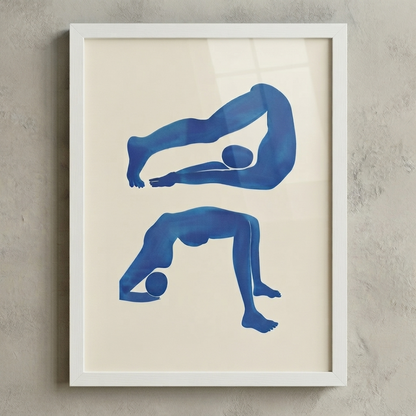 Contemporary Figurative Blue Wall Art for Office by PrintHaus