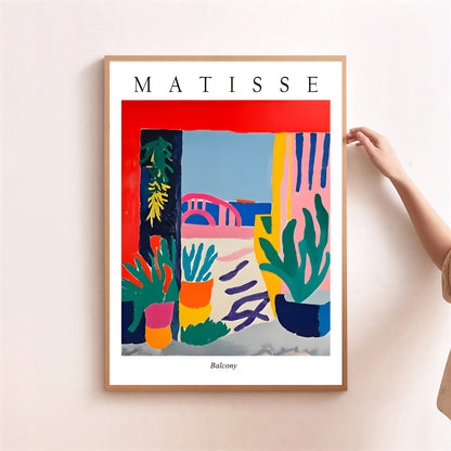 mid-century modern style colorful art poster