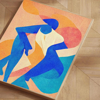 Modern Abstract Figurative Art Print framed