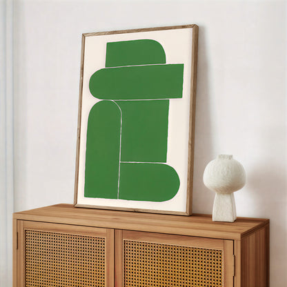 bauhaus inspired abstract green poster