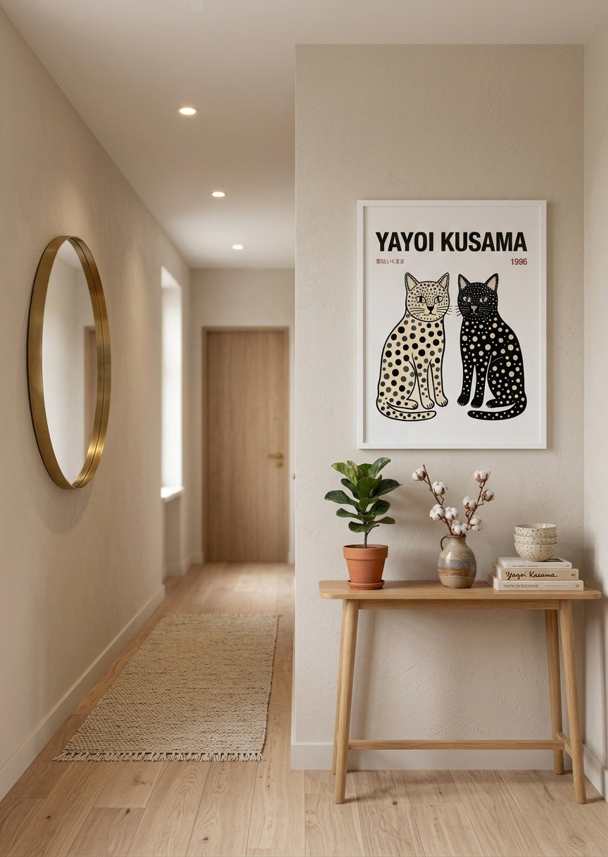 PrintHaus Yayoi Kusama Cats Tokyo poster minimalist Japanese pop art cat home decor print