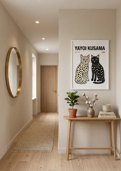 PrintHaus Yayoi Kusama Cats Tokyo poster minimalist Japanese pop art cat home decor print