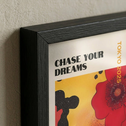 Japanese Graphic Poppy Art Print inspired by traditional Ukiyo-e and contemporary graphic art by PrintHaus