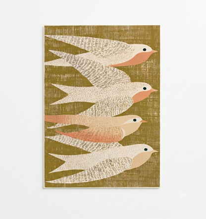 Elegant nature-inspired bird print by PrintHaus in Scandinavian style interior