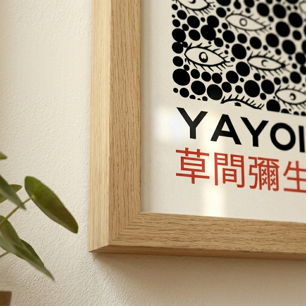 framed detail Yayoi-Kusama Inspired Poster Dots and Eyes