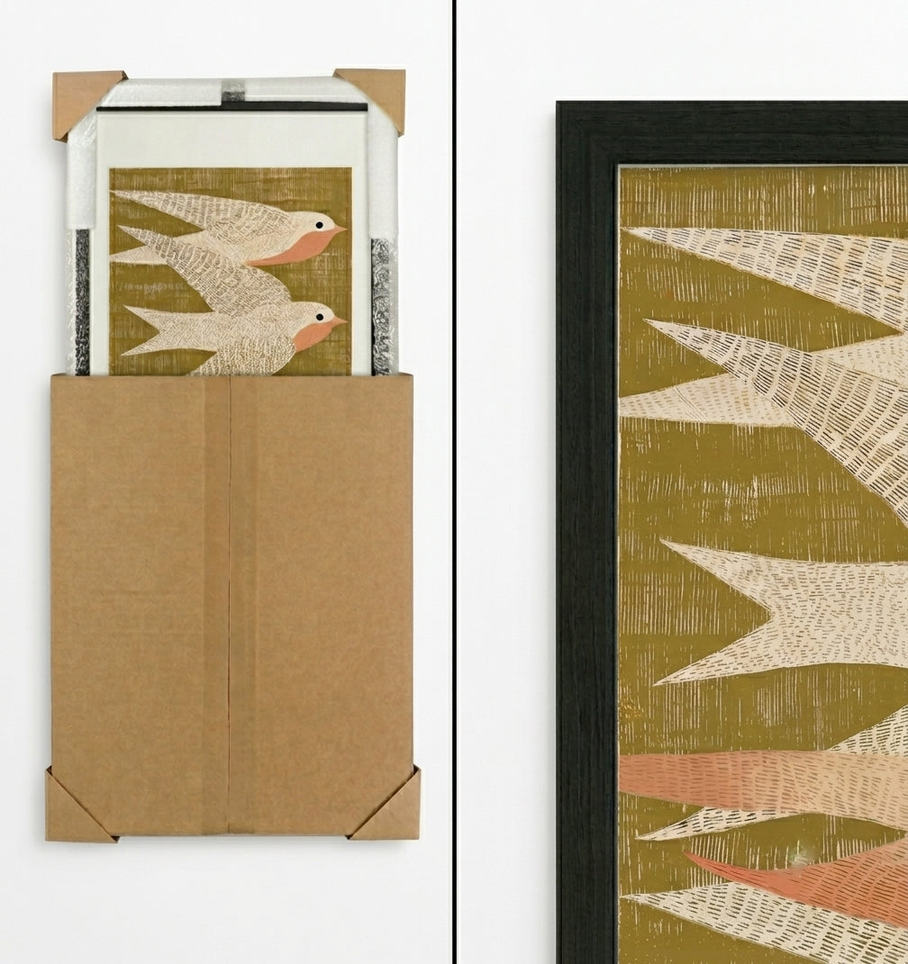 Modern bird lover gift wall art print by PrintHaus neutral aesthetic decor
