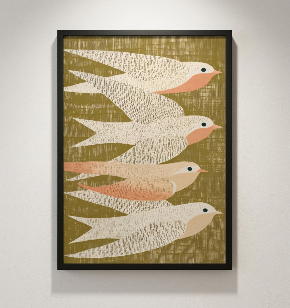 Nordic home decor bird print by PrintHaus for bedroom wall decoration