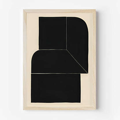 Black Minimalist Abstract Wall Art Print