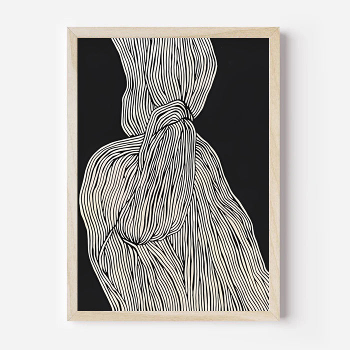 Abstract black and white wall art print