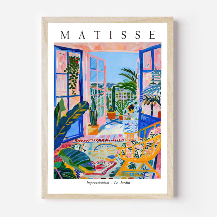 PrintHaus oak framed Matisse Le Jardin poster for modern gallery wall decor