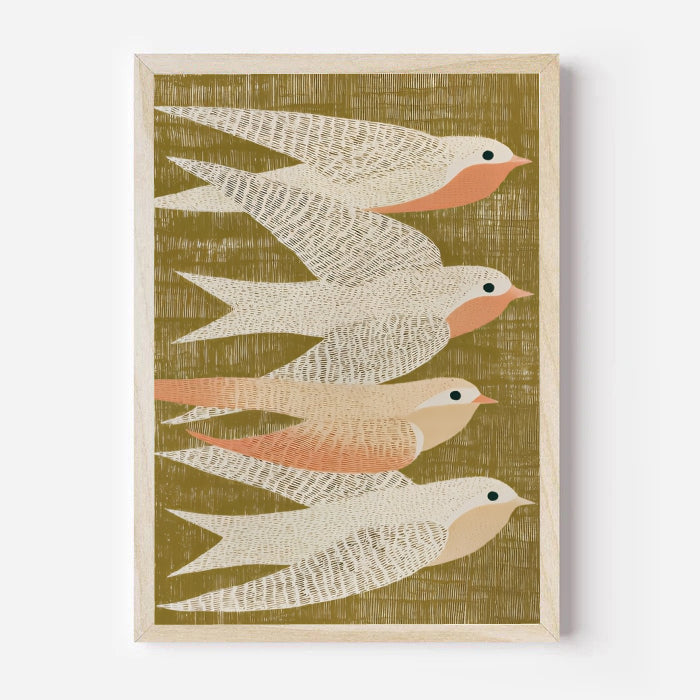Scandinavian flock of birds wall art print by PrintHaus minimalist design
