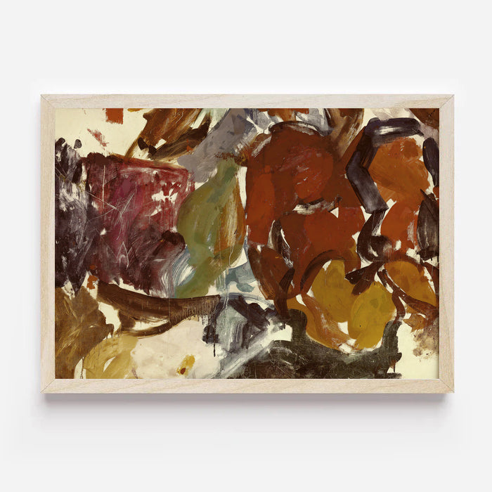 Minimalist warm neutral abstract art for living room decor