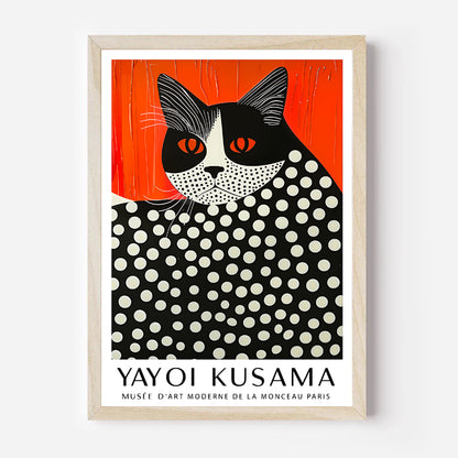 Yayoi Kusama cat art print with dots | museum-quality wall art poster for modern home and gallery decor