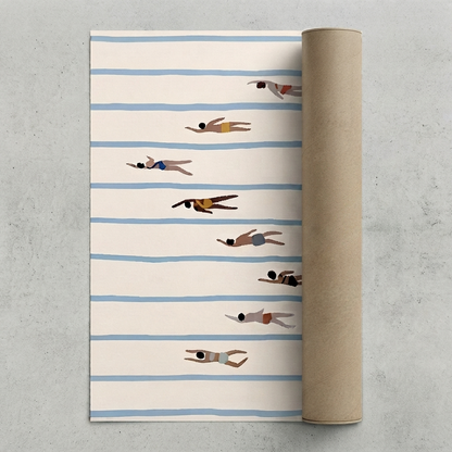 Minimalist Swimming Pool Art Print carefully rolled and shipped in a durable tube for safe delivery.
