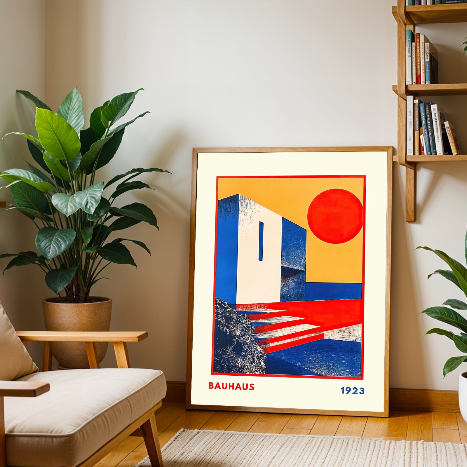 Bauhaus 1923 style graphic print for minimalist and Scandinavian interiors