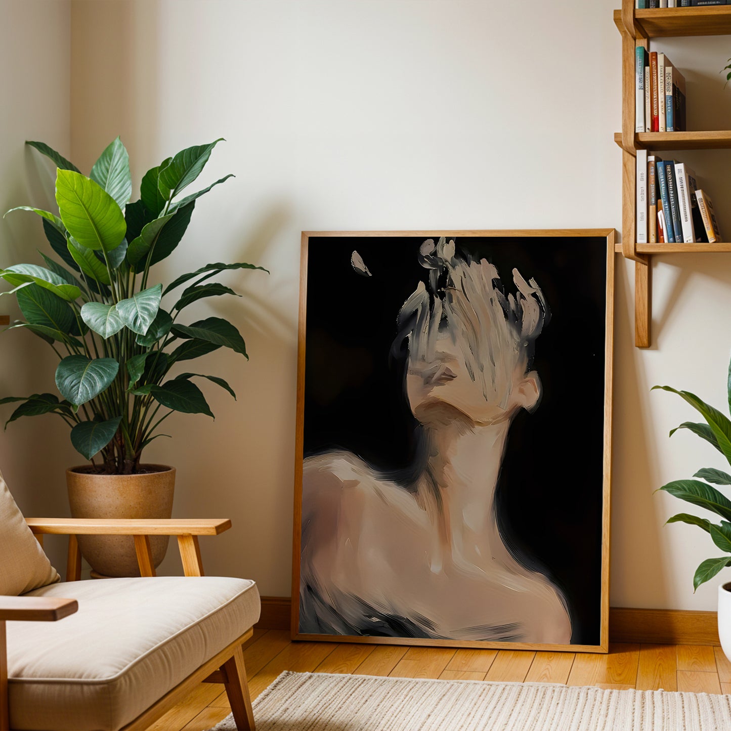 Expressive Faceless Woman Artwork – Modern Aesthetic Wall Print