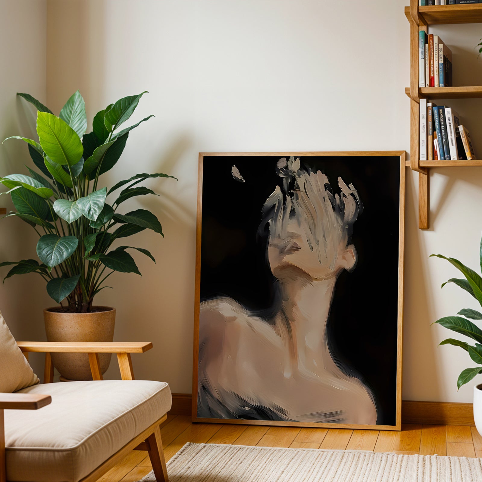 Expressive Faceless Woman Artwork – Modern Aesthetic Wall Print