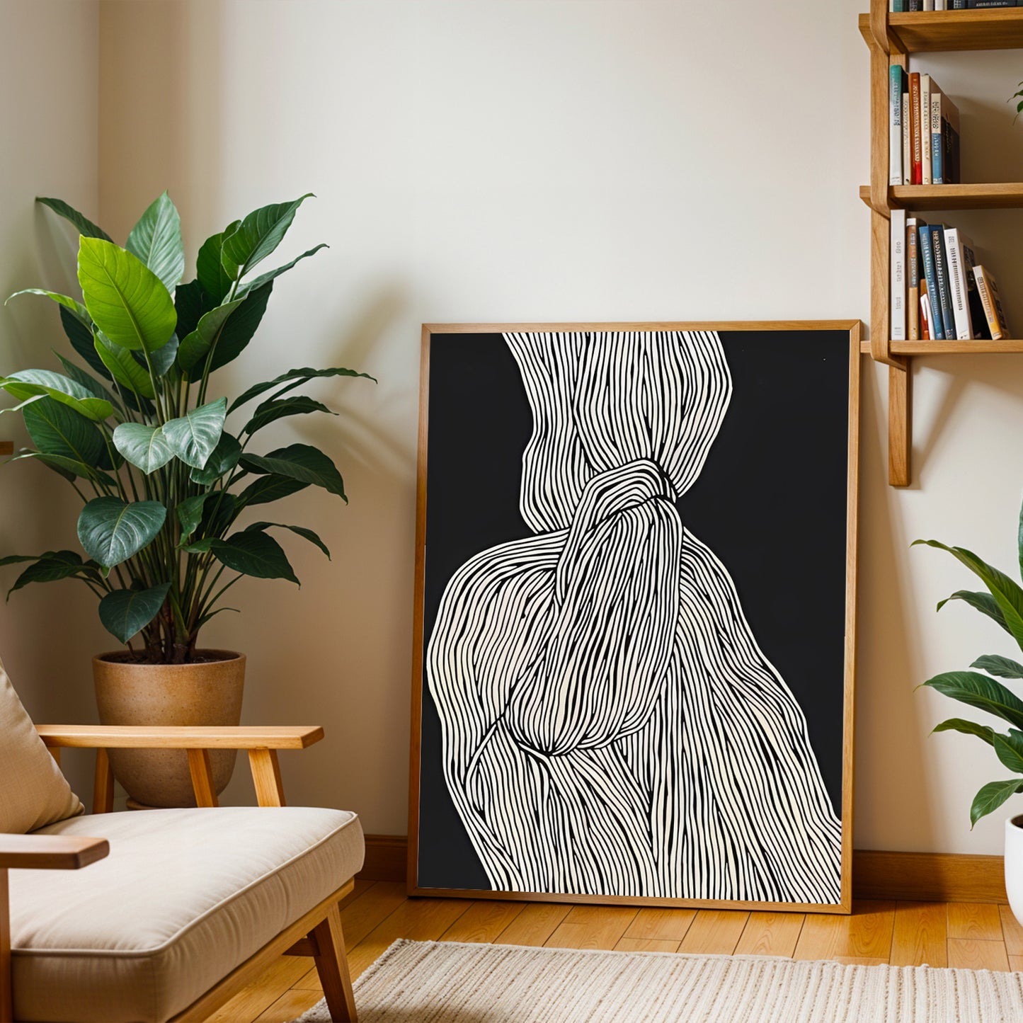 Abstract black and white wall art print