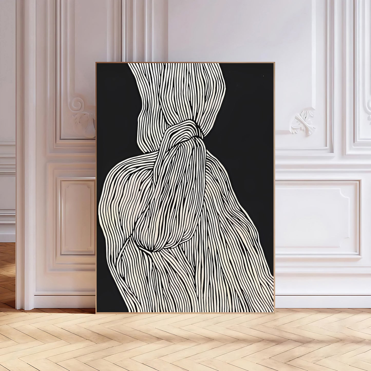 Abstract black and white wall art print