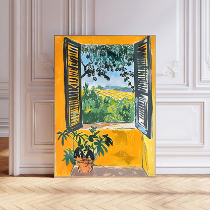 Colorful Matisse window landscape art for modern decor