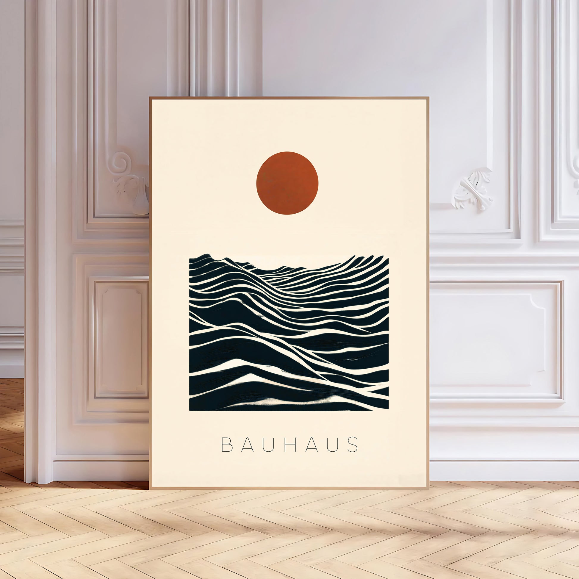 bauhaus inspired black and beige wall decor