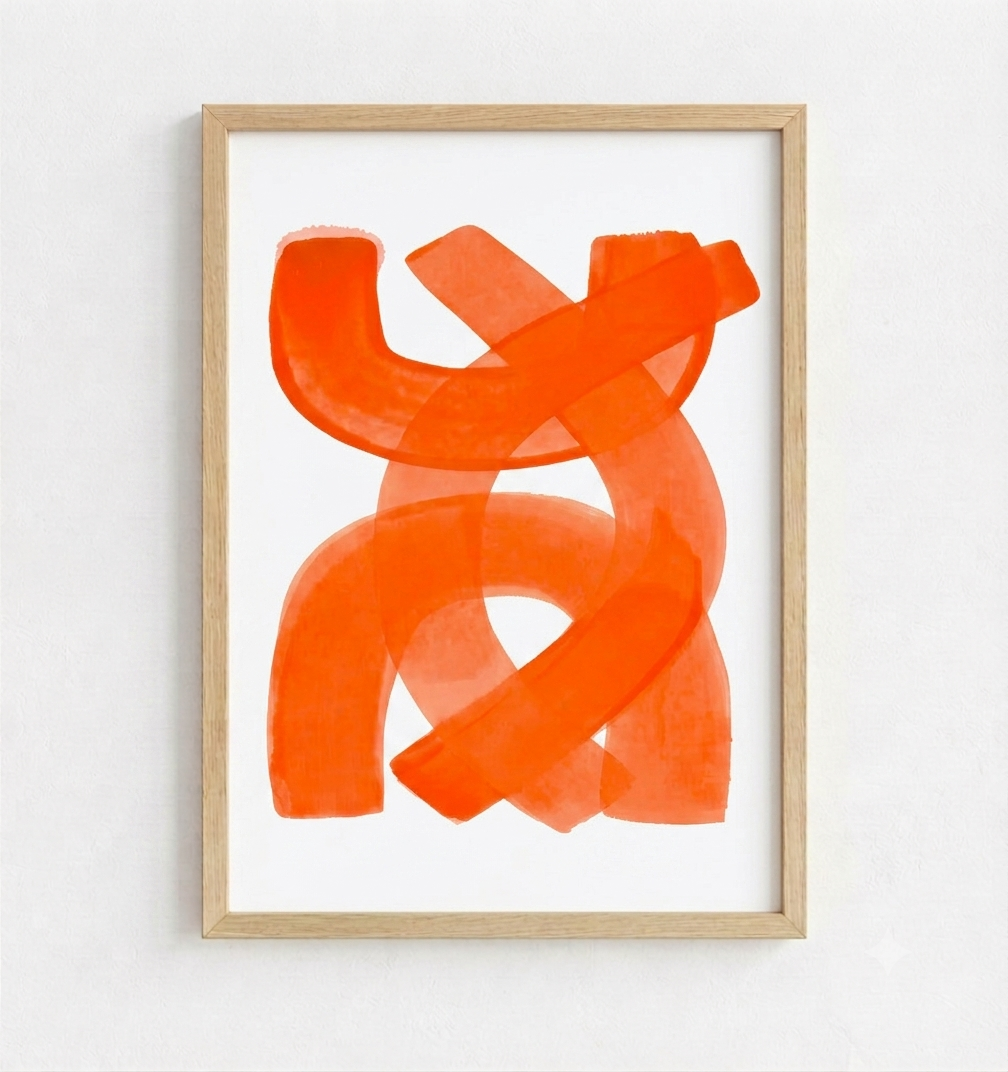 Orange Minimalist Abstract Wall Art Print