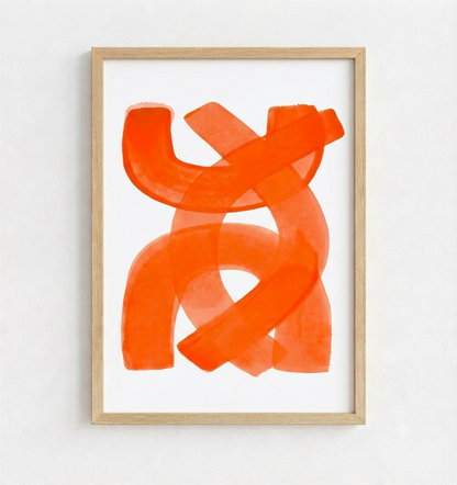 Orange Minimalist Abstract Wall Art Print