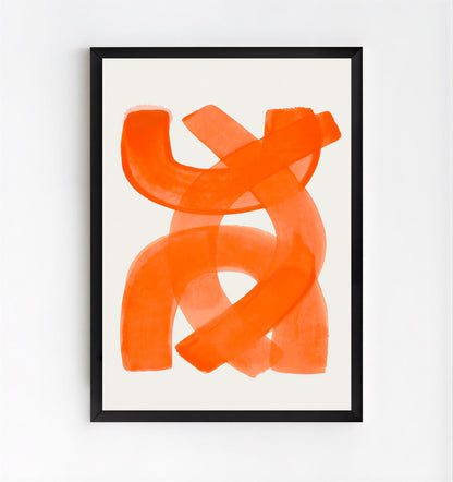 Orange Minimalist Abstract Wall Art Print