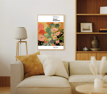 Statement wall art Yayoi Kusama inspired floral polka dot poster print