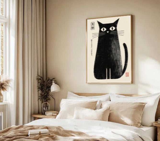 Japanese Black Cat Poster