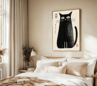 Japanese Black Cat Poster